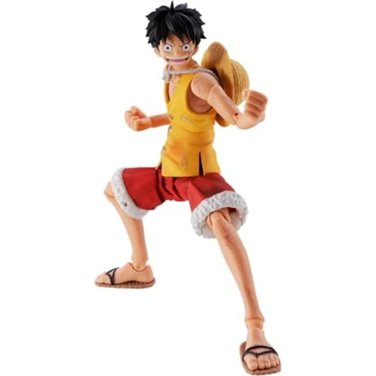 Bandai Tamashii Nations One Piece S.H.Figuarts Actionfigur Monkey D. Luffy Marineford, 15 cm, detailreiche Verarbeitung in Fensterbox – Bild 1