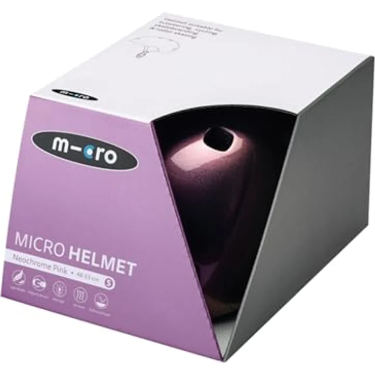 Micro Kinderfahrradhelm micro Helm neochrome, magnetischer Fidlock-Verschluss, LED-Licht, verstellbarer Drehring – Bild 5