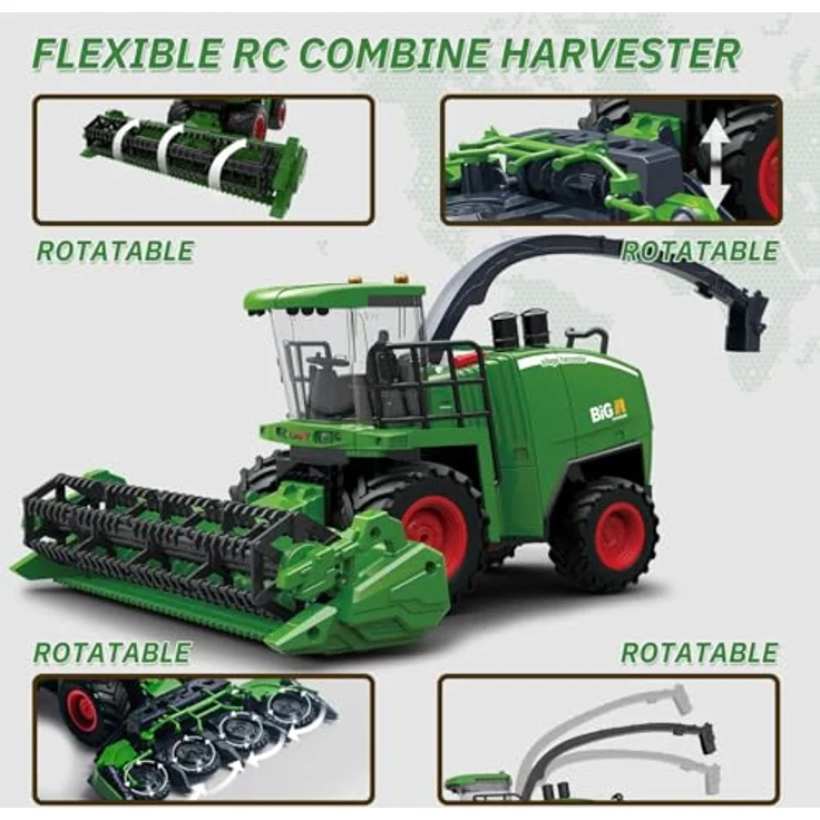 COIL Ferngesteuerter Traktor ab 3 Jahre für Kinder - Bauernhofspielzeug mit LED-Licht und Sound, Wassersprüh-Funktion, Langlebiges ABS-Material, TPE-Anti-Rutsch-Reifen – Bild 4