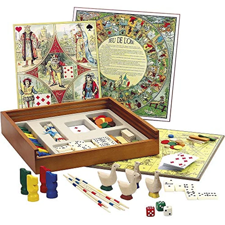Jeujura jeujuraj21319 Traditionelle Spiele Set aus Holz, 32,5 x 32,5 x 6,5 cm, für Kinder ab 5 Jahren, China hergestellt – Bild 2
