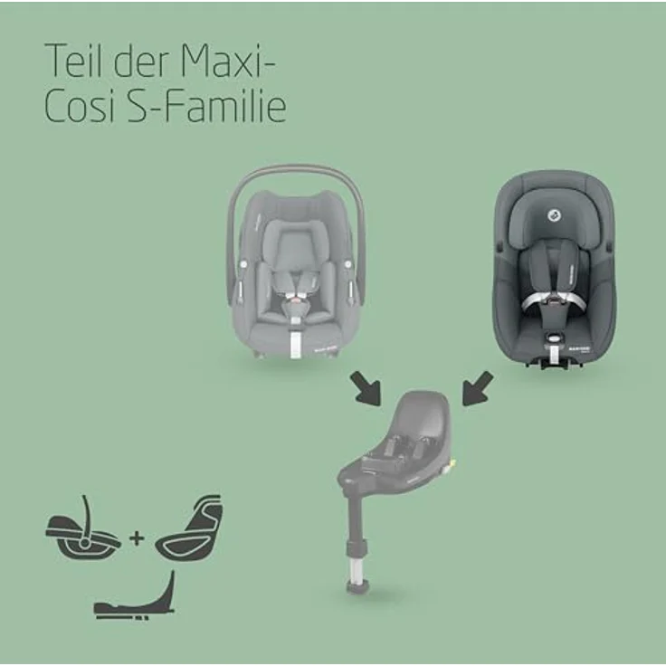 Maxi-Cosi Reboarder-Kindersitz Pearl S i-Size, mit G-Cell Seitenaufpralltechnologie, Tonal Graphite, ab 3 Monate - 4 Jahre (61 cm - 105 cm) – Bild 7