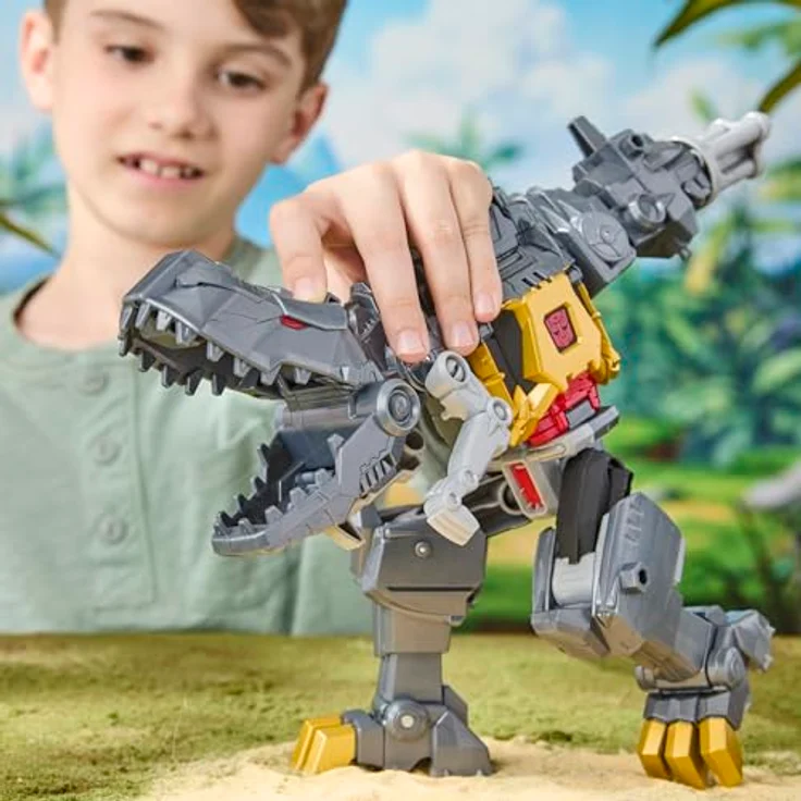 Transformers CYBERWORLD Grimlock Chomp & Battle Action Figure, 22,5 cm große bewegliche Figur mit Mech-Rüstung und Mampf-Aktion, Dinosaurier- und Roboter-Modus – Bild 3
