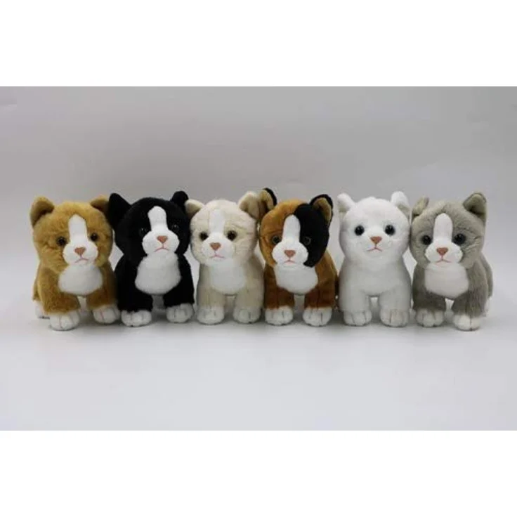 Teddys Rothenburg Kuscheltier Katze klein schwarz-weiß-braun 14 cm Glückskatze – Bild 2