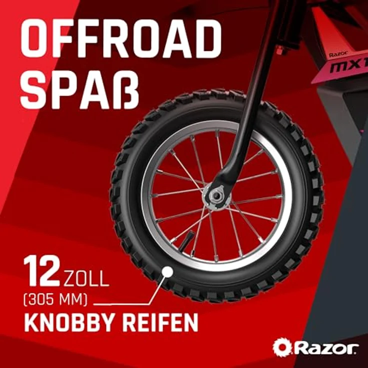 Razor MX125 Dirt Rocket Kids Electric Motorbike, 8 mph Max Speed, 40 Minuten Fahrzeit - RožinÄ— – Bild 3