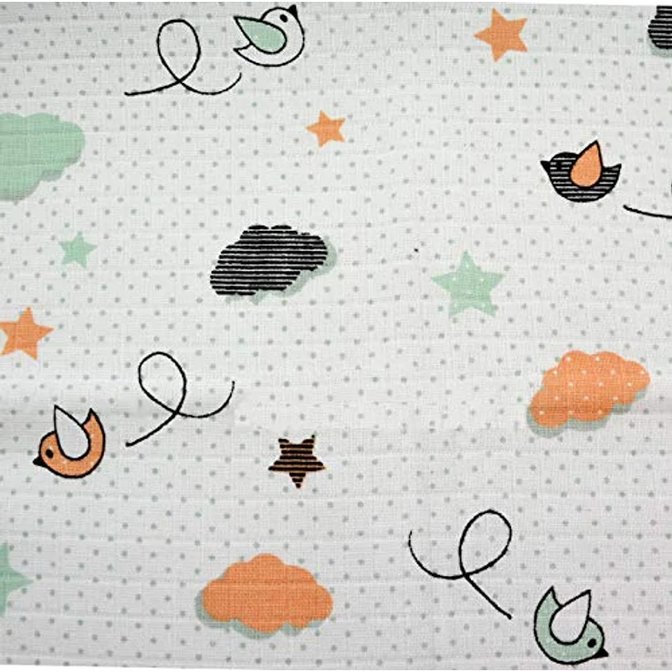 Mullwindeln 10 Stück Mix | Spucktücher Baby | Stoffwindeln 80 x 70 cm | Saugfähige Mulltücher | Öko-Tex (Set Unisex Wolken) – Bild 6