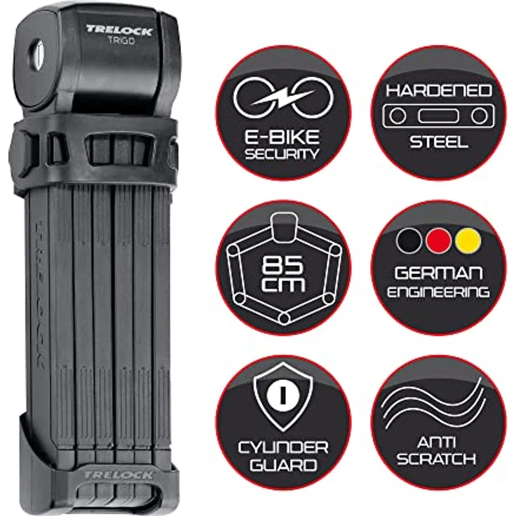 Trelock Unisex – Erwachsene Faltschloss-2232032008 Faltschloss, Schwarz, One Size – Bild 3