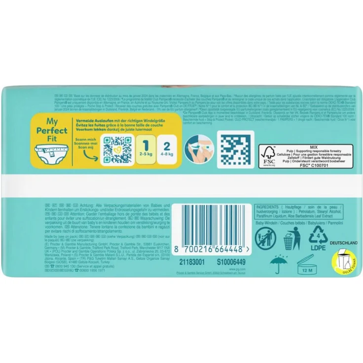 Pampers Premium Protection Windeln Gr. 1 Newborn (2-5 kg), 24 St., atmungsaktiv, dermatologisch getestet – Bild 1