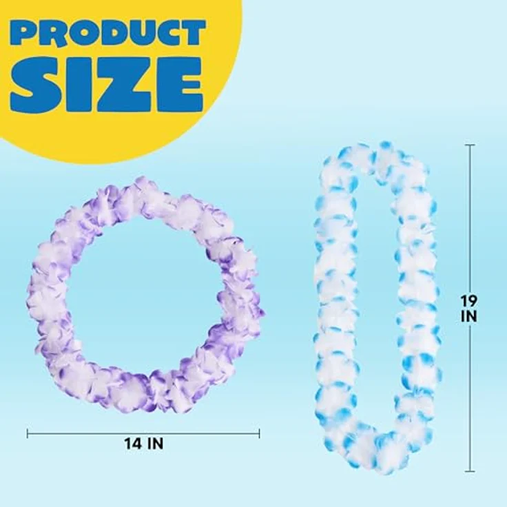 JOYIN 24 Stücke Hawaii Blumenketten Set, multifarbig, 91 cm Länge, für Strand- und Themengeburtstagsfeiern – Bild 4