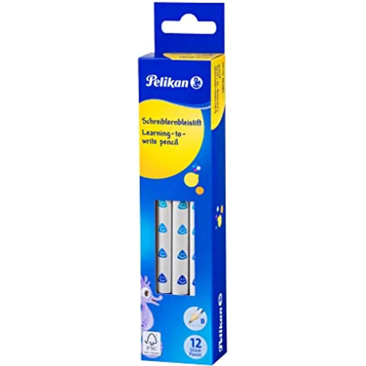 Pelikan Jumbo Bleistift | 12er Set | Dreieckig | Dick | Lackierte Fassung | Strapazierfähiger Graphit | Für Frühkinder | Ideal zum Schreiben lernen | FSC Zertifikat
