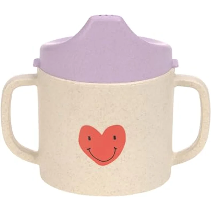LÄSSIG Kinder Trinklernbecher mit Henkel und abnehmbarem Deckel 150 ml/Sippy Cup Happy Rascals Heart – Bild 1