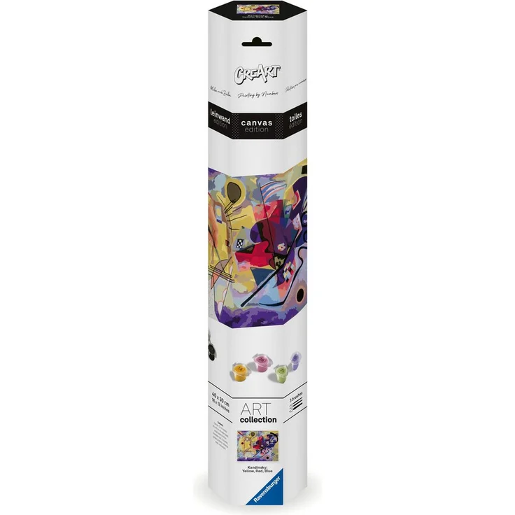 Ravensburger Malen nach Zahlen CANVAS Leinwand ART Gelb, Rot, Blau Kandinsky 23918, Malvorlagen für Erwachsene ab 12 Jahre