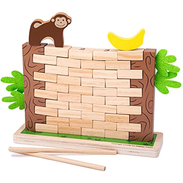 Bigjigs Toys Dschungelabsturz, Lernspielzeug aus nachhaltigem Holz, 2 Spieler