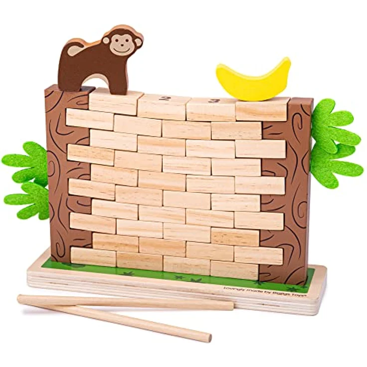 Bigjigs Toys Dschungelabsturz, Lernspielzeug aus nachhaltigem Holz, 2 Spieler – Bild 1