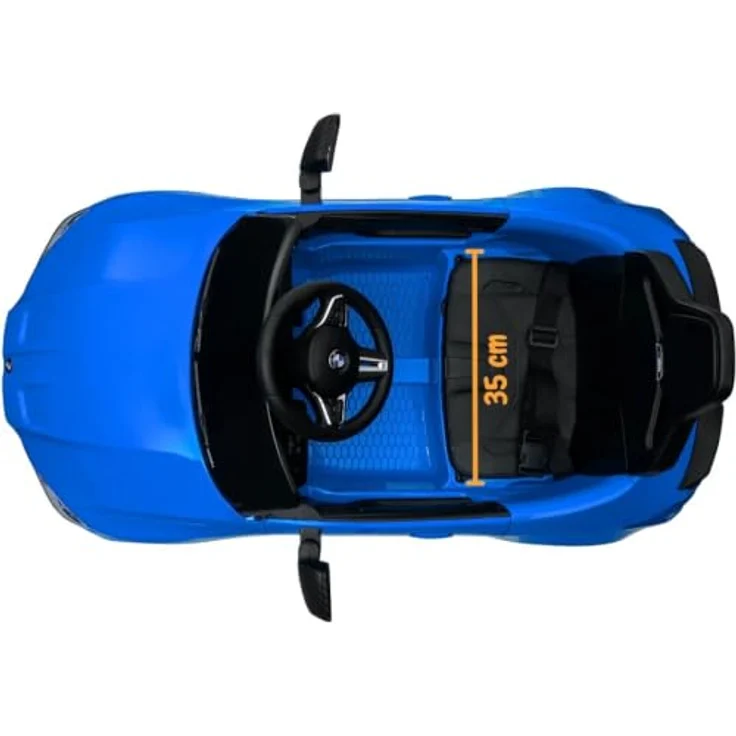 Vrooomy Kinder Elektroauto BMW M4 Competition, 12V mit Fernbedienung, Blau, für 1 bis 5 Jahre, Sicherheitsgurt, MP3-Player, EVA-Gummireifen – Bild 7