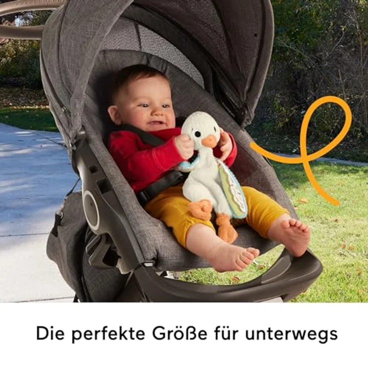 Fisher-Price® Schnuffeltuch Schmusegans, Plüsch-Spielzeug mit Stoffflügeln und Klingelgeräusch – Bild 5