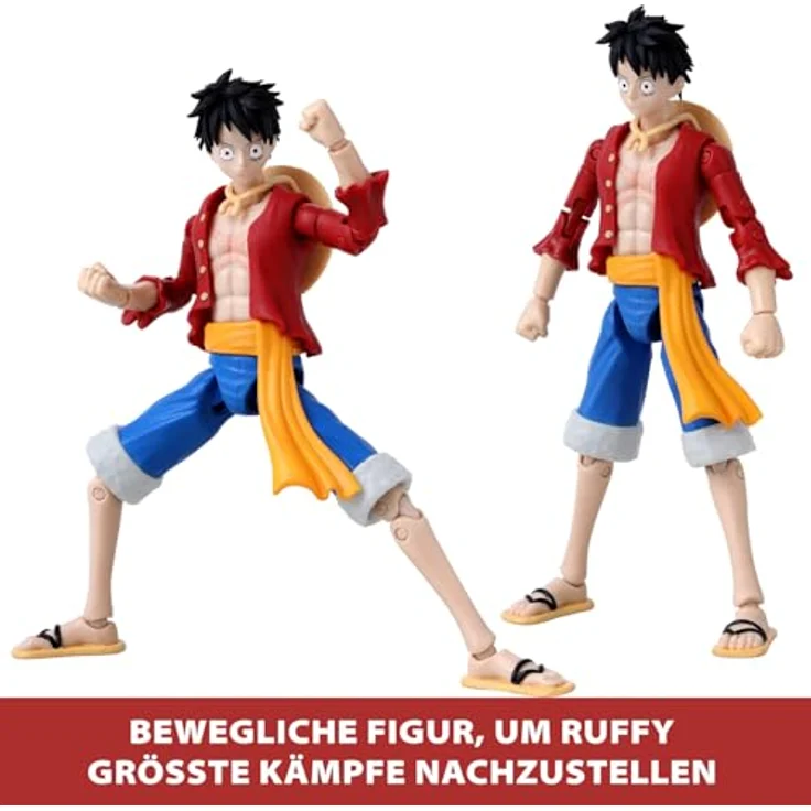 BANDAI Anime Heroes One Piece Figur 17 cm Monkey D. Ruffy - Bewegliche Manga Figur mit 16 Gelenkpunkten - Offizielle Lizenz – Bild 3