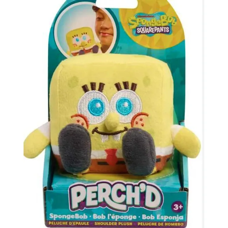 Just Play Ltd. Einfach spielen: SpongeBob Schwammkopf – Star Perch'd Schulter-Plüschtier, Sammelfigur