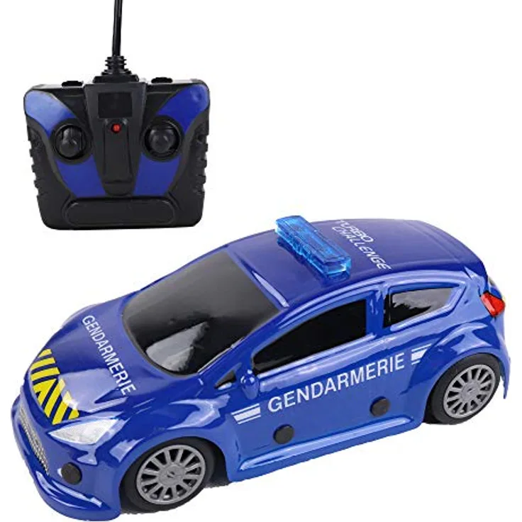 TURBO CHALLENGE - Auto - Gendarmerie - 099207 - Ferngesteuertes Auto - Blau - 1/24 - Batterien Nicht enthalten - Kunststoff - Kinderspielzeug - Geschenk - Ab 6 Jahren