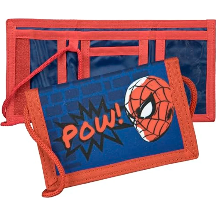 UNDERCOVER Brustbeutel Spider-Man, Geldbeutel für Kinder mit Kordelband, Klettverschluss und durchsichtigen Fach – Bild 2