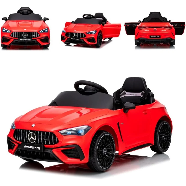 Chipolino Kinder Elektroauto Mercedes AMG CLE 53, elektrisches Fahrzeug mit Fernbedienung, Stoßdämpfer, LED, rot, für Kinder ab 3 Jahren