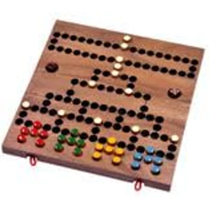 LOGOPLAY Blockade, Strategiespiel für 2 bis 4 Spieler, klappbares Spielfeld aus dunklem Samena-Holz, 26 x 27 cm, mit Stoffbeutel – Bild 2