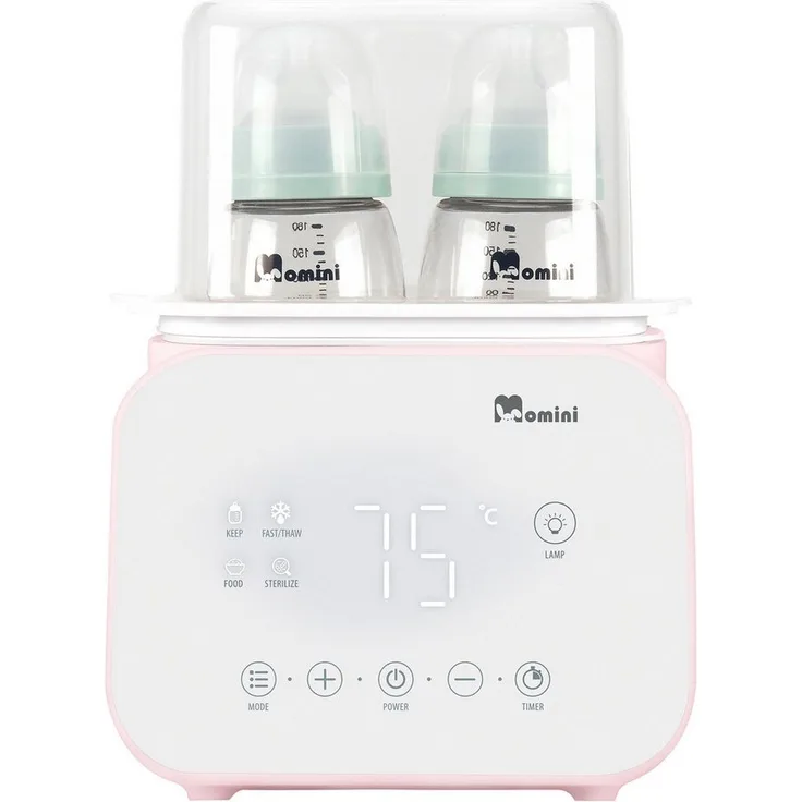 MOMINI MelloDuo Dampfsterilisator & Wärmer 6-in-1, elegantes Design mit Touch-Bedienfeld und dezenter Hintergrundbeleuchtung