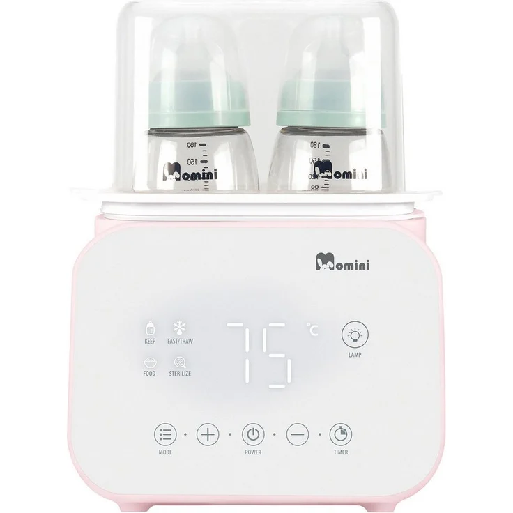 MOMINI MelloDuo Dampfsterilisator & Wärmer 6-in-1, elegantes Design mit Touch-Bedienfeld und dezenter Hintergrundbeleuchtung