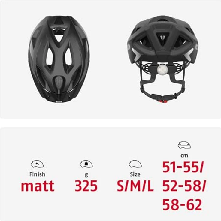 Abus Aduro 2. 0 Helm - Schwarz 52 - 58 cm – Bild 7