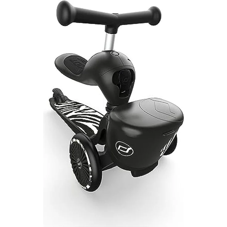 Scoot&Ride Highwaykick 1 Lifestyle, 2in1 Rutscherfahrzeug und Scooter mit Transportbox, Farbe: zebra – Bild 5
