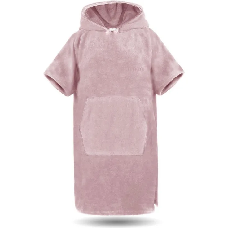 normani Badeponcho Surfer Poncho, Midilänge aus 100 % Baumwolle, mit Kapuze und Reißverschlusstasche, saugfähig