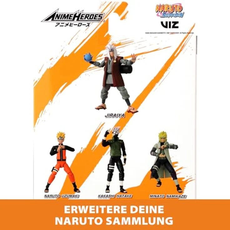 Bandai Anime Heroes Naruto Shippuden, Gelenkige Jiraya-Figur 17 cm mit 16 Artikulationspunkten, Spielzeug für Kinder ab 4 Jahren, Offizielle Lizenz – Bild 9