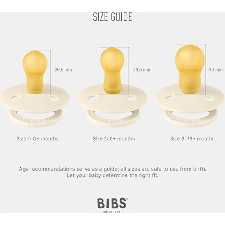 BIBS Colour Schnuller 2er-Pack, BPA-frei, Kirschform Nippel. Naturkautschuk/Latex, Hergestellt in Dänemark. 0-6 Monate (2er Pack), Pale Butter/Dusty Pink – Bild 3
