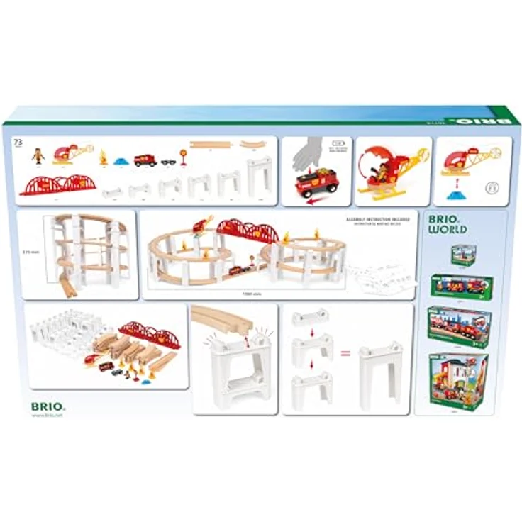 Brio 63611400 Schienenpaket Berg und Tal, 63-teiliges Spiralenset mit modularen Schienen und Stützen, inkl. Lok und Zubehör – Bild 4