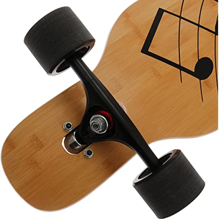 FunTomia FunTomia Longboard mit 3 Flex Stufen Skateboard Drop Through Cruiser Komplettboard Mach1 Speed Kugellager T-Tool (Flex3 bis 68kg, Musik - Bambus/Ahornholz) – Bild 5