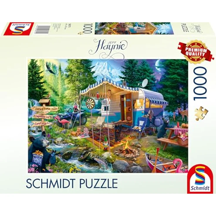 Schmidt Spiele 58575 Jeff Haynie, Mit dem Caravan in den Bergen, 1000 Teile Puzzle, Mehrfarbig – Bild 1