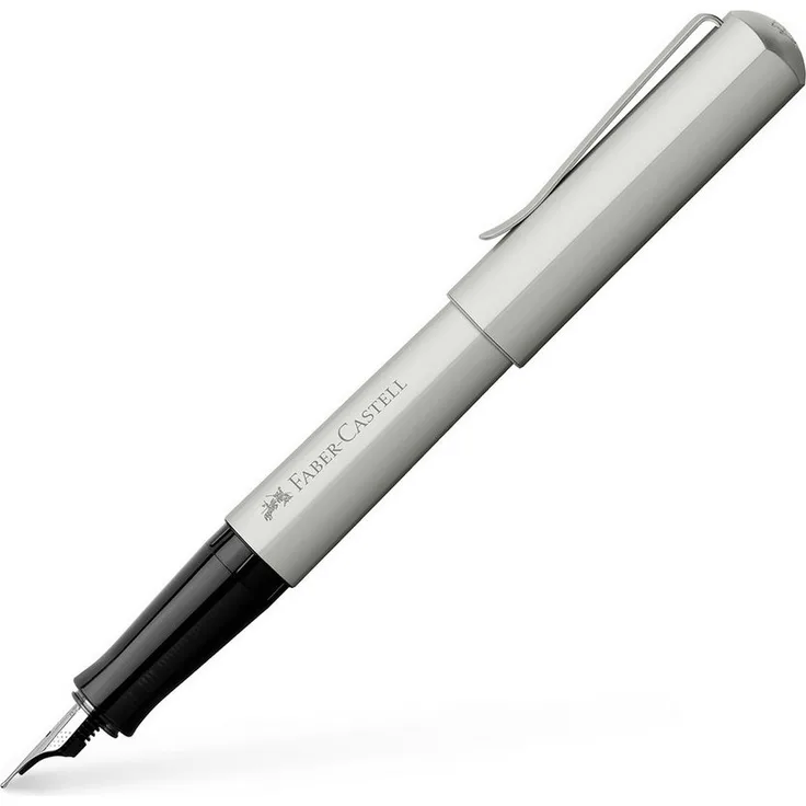 Faber-Castell Füllhalter Hexo, Füller mit hexagonalem Schaft aus eloxiertem Aluminium, ergonomisches Design und hochwertige Feder
