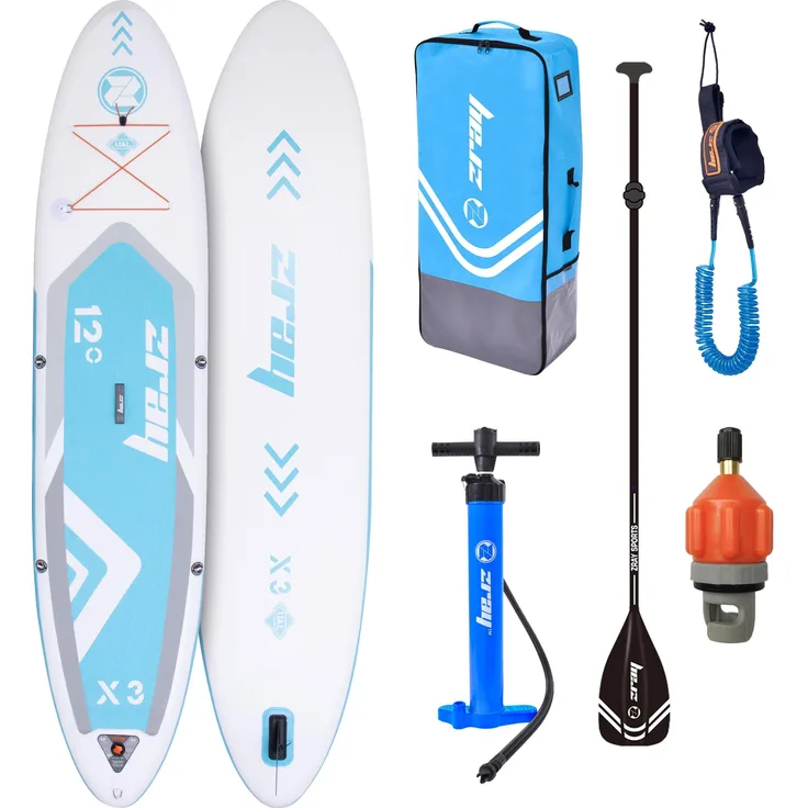 Zray X-Rider X3, Stand Up Paddle Board Komplettset, blau, 365x81x15 cm, robustes Drop-Stitch, 384 L Volumen, 160 kg Tragkraft