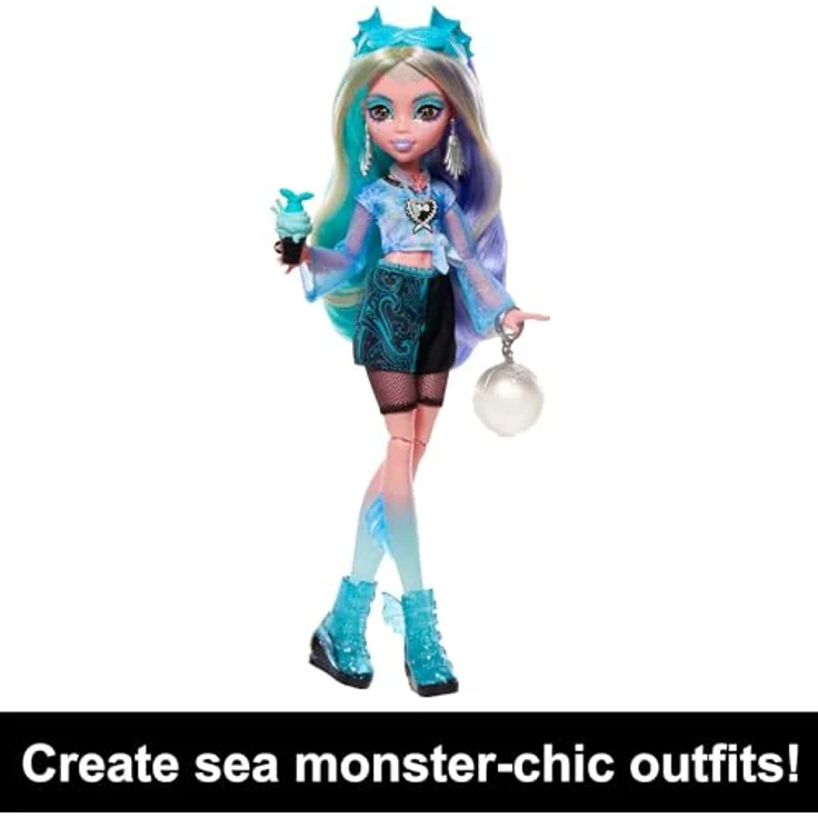 Monster High-Puppe und verschiedene Outfits, Lagoona Blue, Skulltimate Secrets: Fearidescent-Serie, Spind mit über 19 Überraschungen, HNF77 – Bild 5