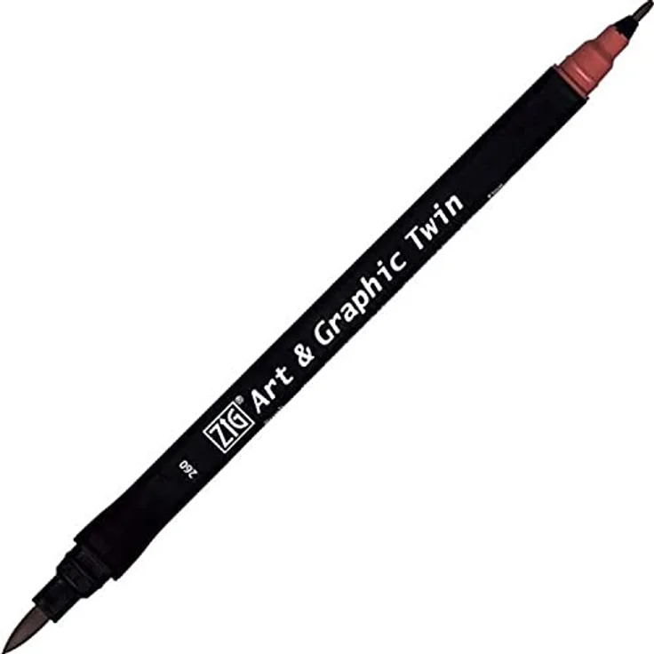 ZIG Art and Graphic Twin Tip Bürste Marker 260 Deep Red