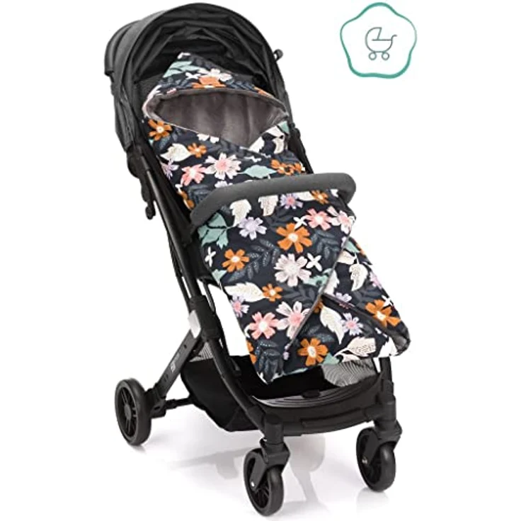Fillikid Fleece-Fußsack Tanaga, kuscheliger Fußsack für Babyschale und Babywanne, wasserabweisend, Blumenmuster – Bild 6
