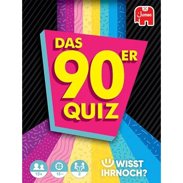 Jumbo Wisst Ihr Noch? Das 90er Quiz, Nostalgisches Fragespiel mit 200 Fragen zu Musik, TV & Kult für 2 Spieler, geeignet ab 12 Jahren – Bild 2