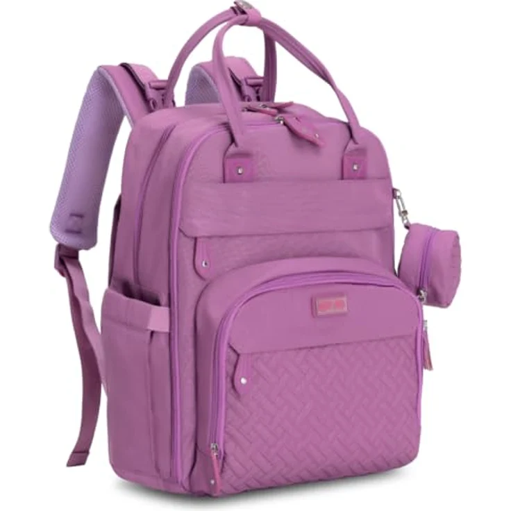 BabbleRoo Wickeltasche Rucksack – Große Kapazität, 17 Taschen, wasserabweisend, mit Wickelauflage, abnehmbarem Schnullerhalter, Kinderwagengurten, Reiserucksack für Mama & Papa, 26L – Bild 1