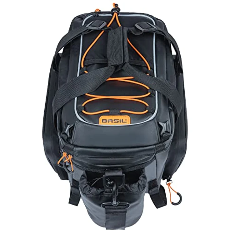 Basil Trunkbag Miles XL Pro Black Orange - 9-36 Liter - Tarpaulin – Bild 3