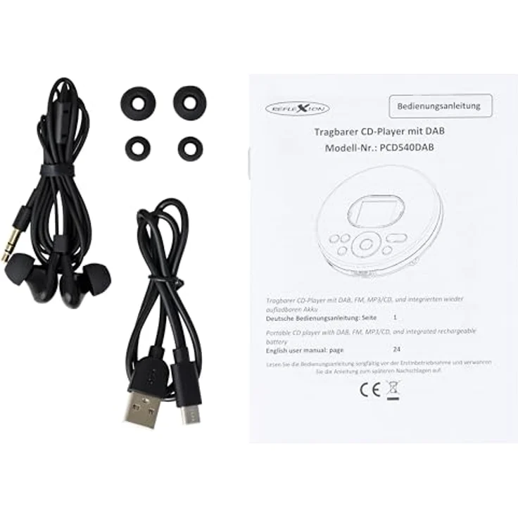 Reflexion PCD540DAB, Tragbarer CD-Player mit DAB+ Radio, CD, CD-R, CD-RW, MP3, USB-C, schwarz – Bild 6