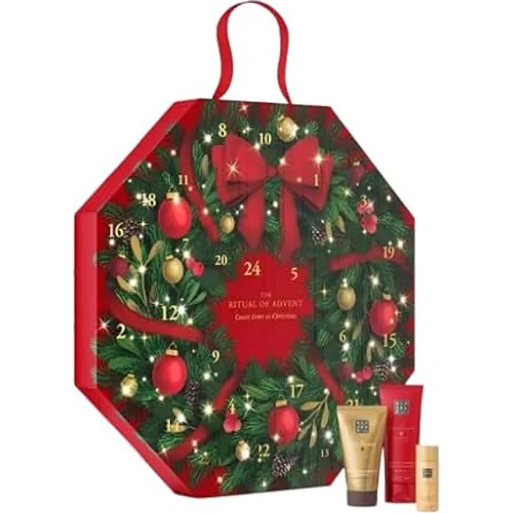 RITUALS Classic Advent Kalender 2025/Girlande, luxuriöse Geschenkbox mit 25 Pflegeprodukten und Kerzen, Weihnachtskranz-Design