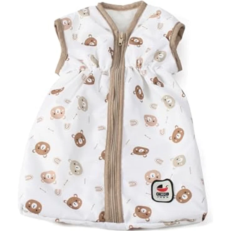 CHIC2000 Puppen Schlafsack Bärchen, Reißverschluss, für Puppen bis 55 cm, 45 x 27 x 2 cm – Bild 2