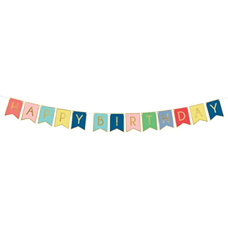 PartyDeco Girlande Happy Birthday 15x175cm DIY Banner Papiergirlande Kindergeburtstag Geburtstag bunt - Preisvergleich