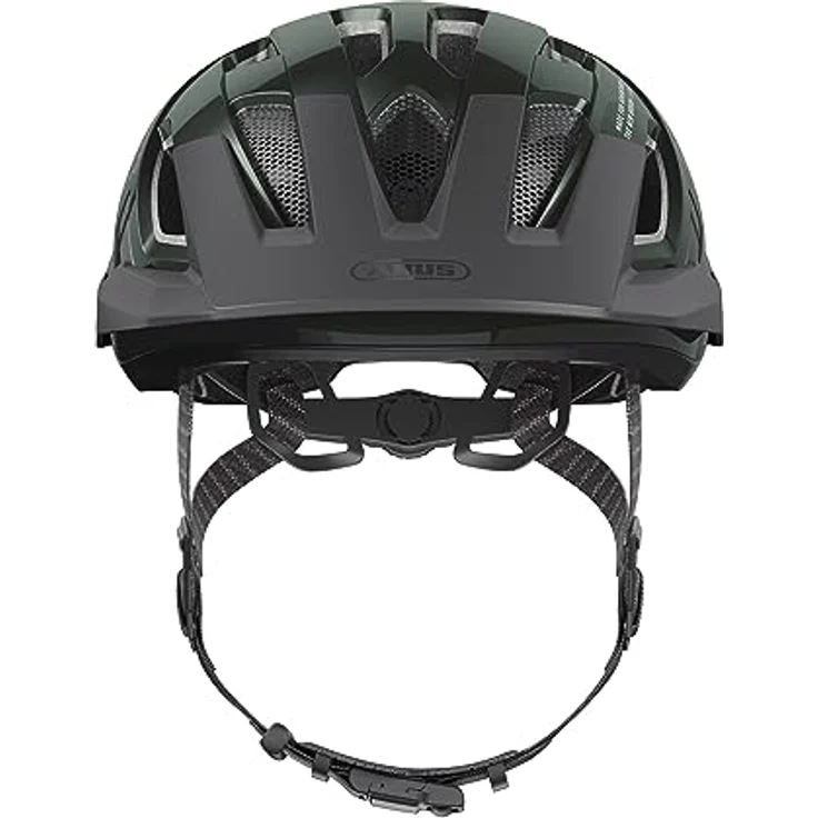 ABUS Stadthelm Urban-I 3.0 ACE - Fahrradhelm mit LED-Rücklicht, verlängertem Schirm und Magnetverschluss - Grün, Größe L – Bild 2