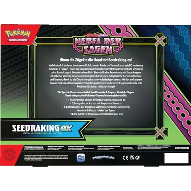 Pokémon Pokémon-Sammelkartenspiel: Spezial-Illustrations-Kollektion Karmesin & Purpur – Nebel der Sagen: Seedraking-ex (1 holografische Vollbild-Promokarte, 2 holografische Karten & 5 Boosterpacks) – Bild 4