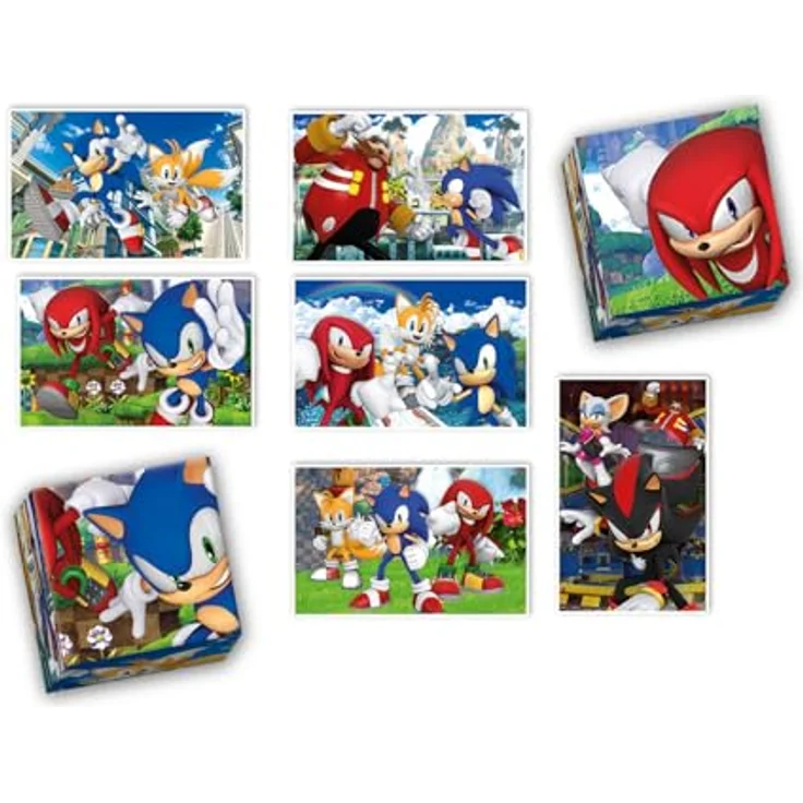 Clementoni Edukit 4 in 1 Sonic Spielset, Memo, Puzzle 30 & 48 Teile, 6 Würfel - pädagogische Spiele für Kinder ab 3 Jahren, fördert Gedächtnis und Logik – Bild 3